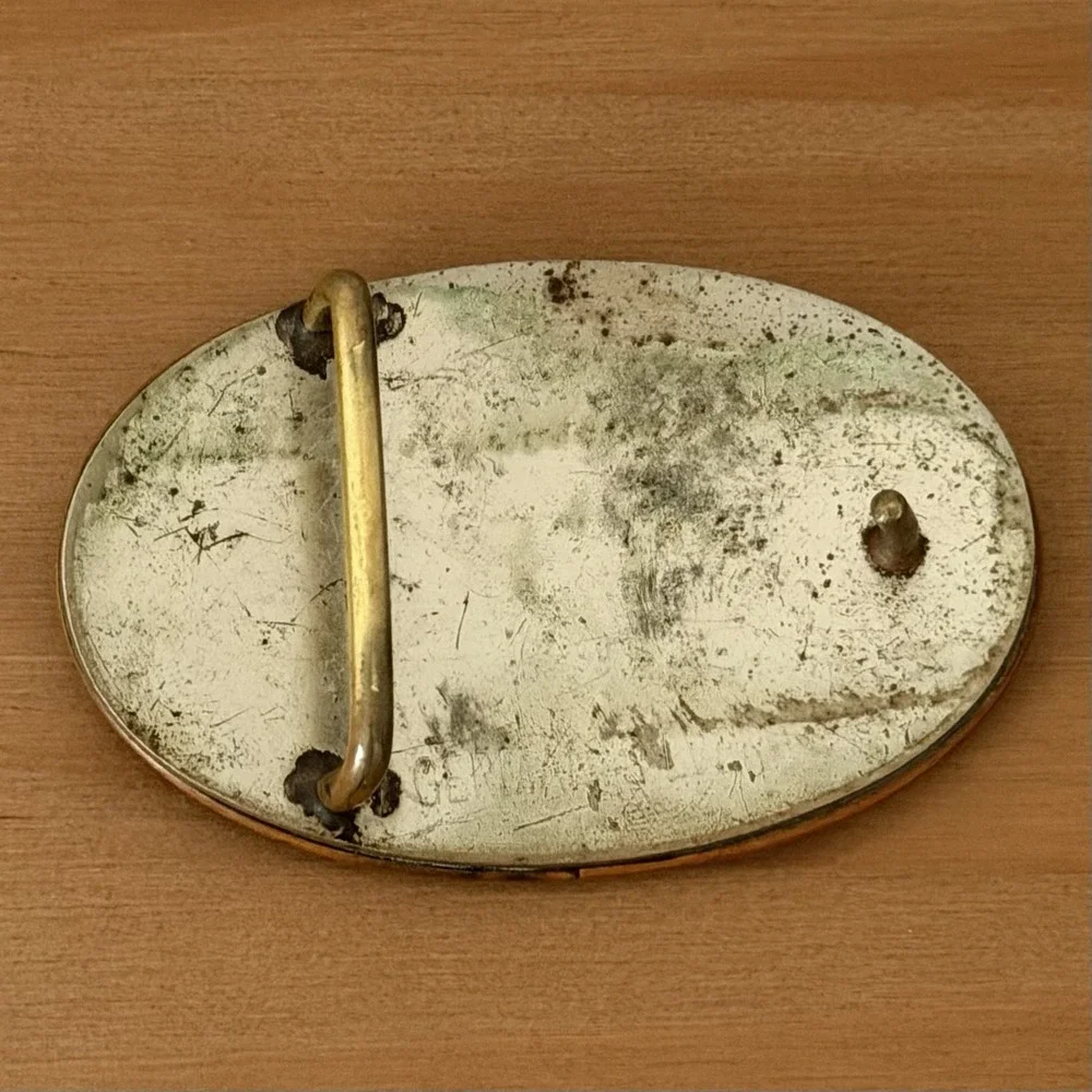 Vintage Cowboy Belt Buckle German Silver Rodeo Roper‎ Country Western Americana